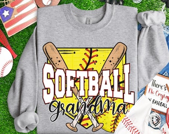 Softball Grandma PNG | School, Softball, Sport Design, Plate, Ball, Bats, Personalize, Grandma | Digital Design Download