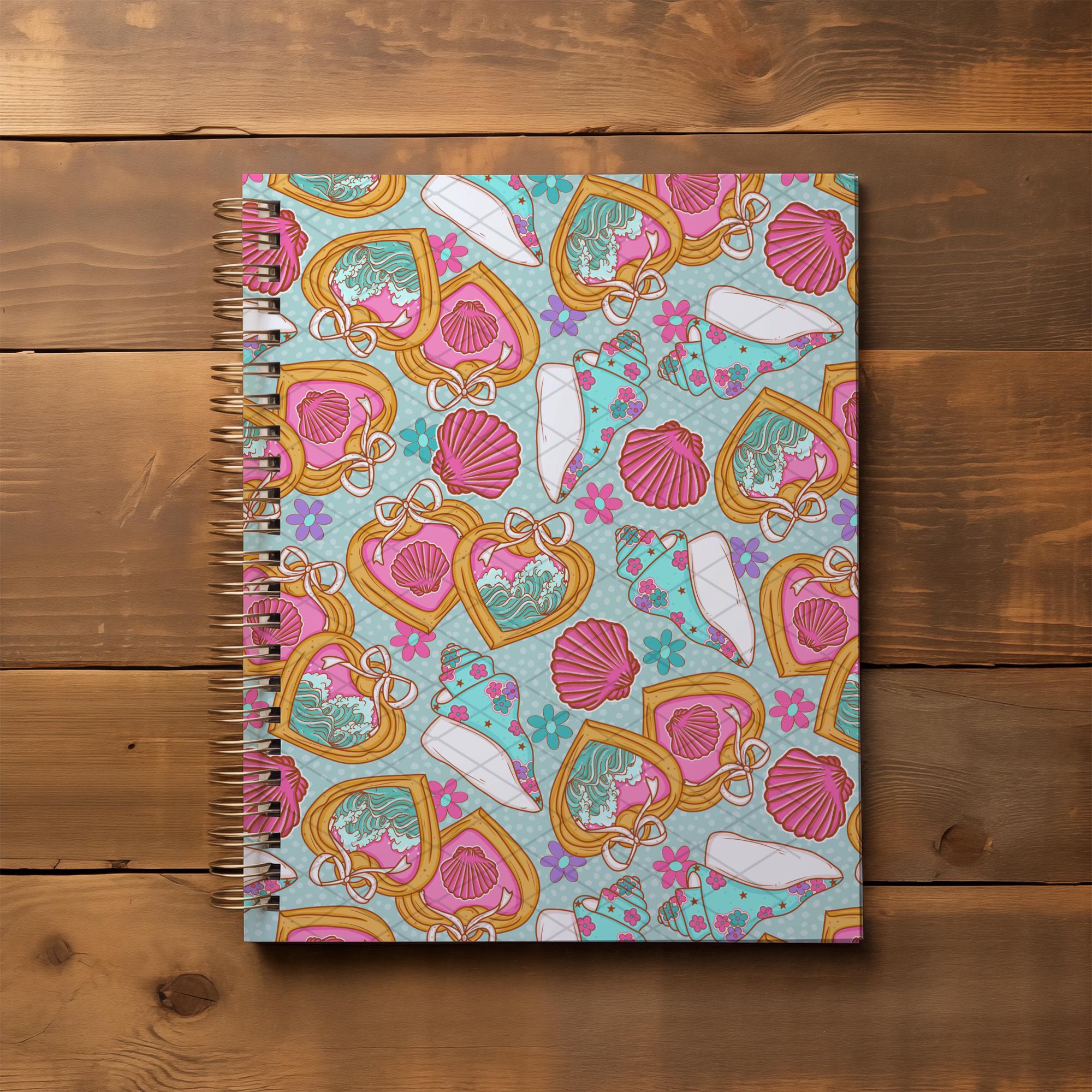 Coastal Seamless Pattern PNG | Seashell Bow Locket Digital Paper ...