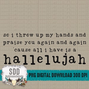 Hallelujah Bundle PNG | Jesus, God, Religious, Faith, Simple, Single Color | Instant Download | Sublimation | DIGITAL