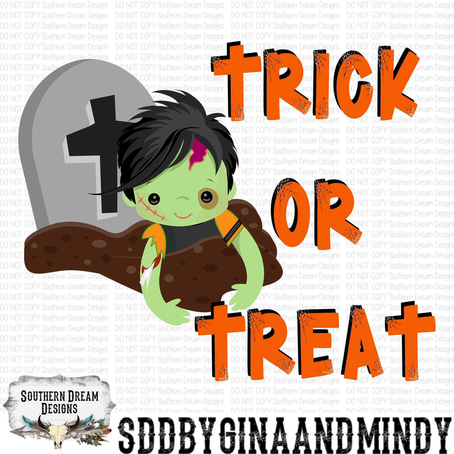 Trick or Treat ZOMBIE PNG Halloween Zombie Kids Kind Etsy