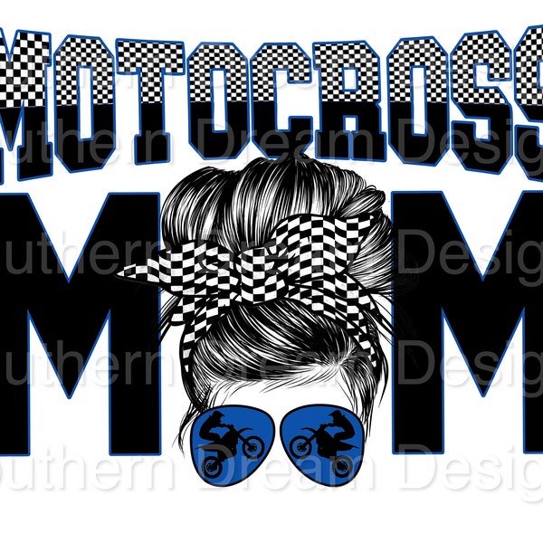 MOTOCROSS MOM PNG,  Sublimation, Waterslide, Digital, Racing, motocross, Blue