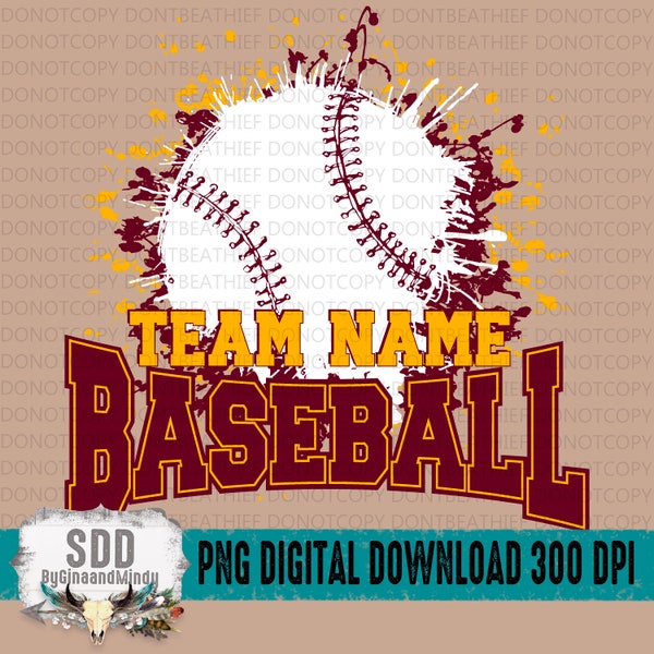 Custom Baseball Team PNG | School, Team, Fall, Sport, Spirit, Baseball, Customizable | Personalization | DIGITAL