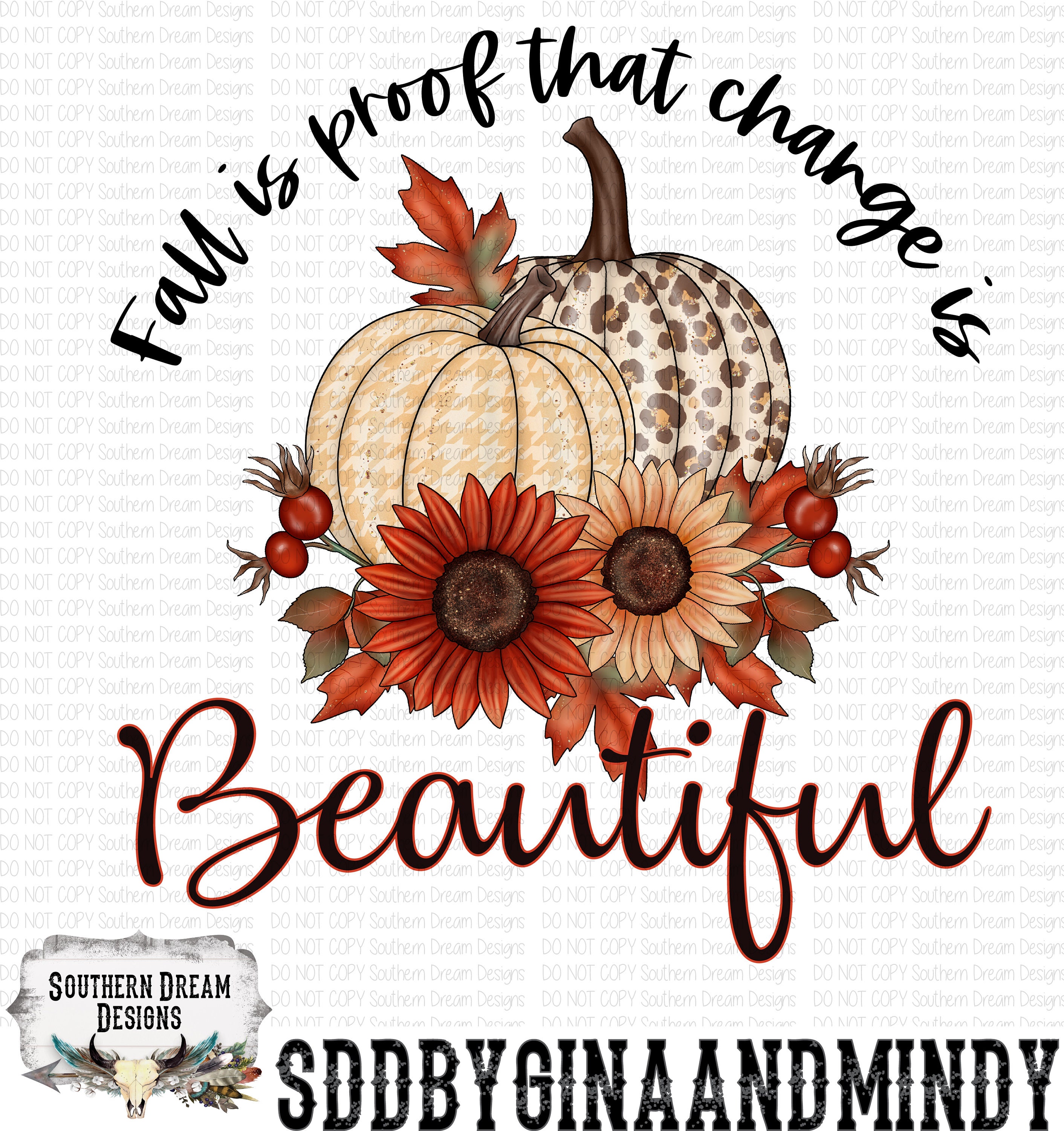 Fall is Proof That Change is BEAUTIFUL PNG Pumpkins Leopard | Etsy