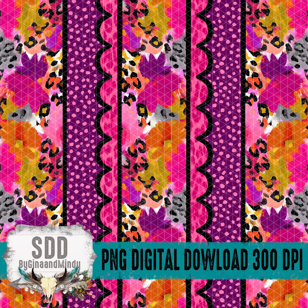 Seamless Floral Pattern PNG, Bright Pink Boho Fabric Print, Sublimation ...