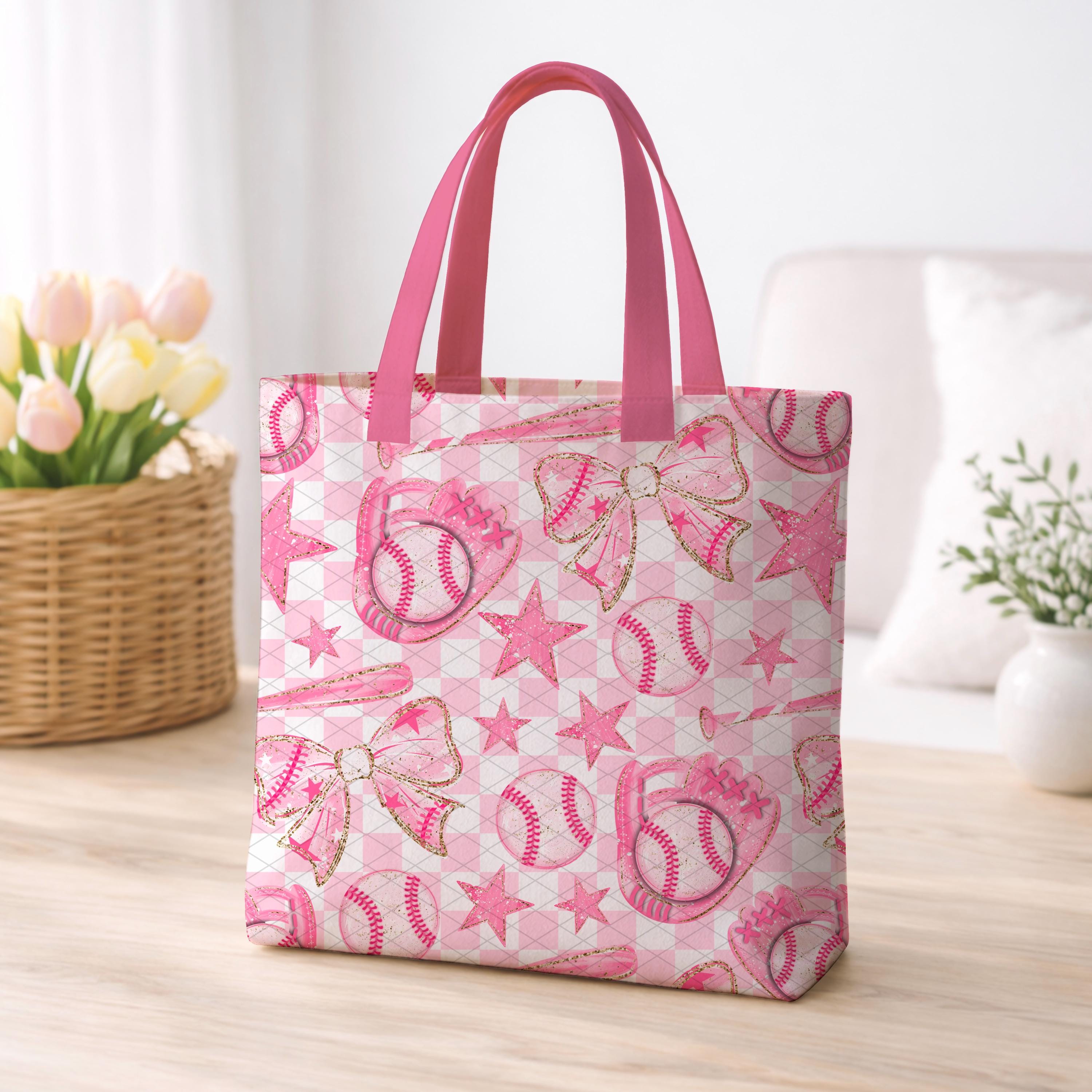 Pink Baseball Pattern Preppy Pink Baseball Seamless Pattern PNG • Girly Digital Paper • Bow ...