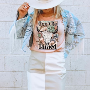 Can't Be Tamed PNG | Western, Country, Southern, Cactus, Skull, Bull | Digital Download | Instant Downloadable | Sublimation | DIGITAL