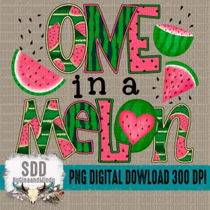 Um em um melão PNG | Trendy, Doodle Letters, Watermelon, Summer, Name, Title, Customize, Custom, Personalize | Sublimation | DIGITAL