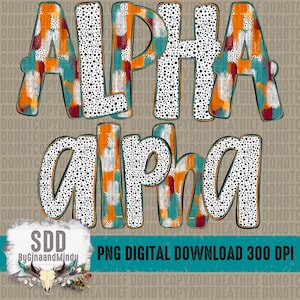 Conjunto de doodles PNG con efecto de otoño / Letras, puntos, letras, garabatos, fuentes, tendencia / DIGITAL