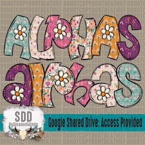 Conjunto de garabatos de flores silvestres con diseño de alfabeto PNG / Letras de garabatos, puntos, letras, garabatos, fuentes, moda, flores, flores, boho / DIGITAL