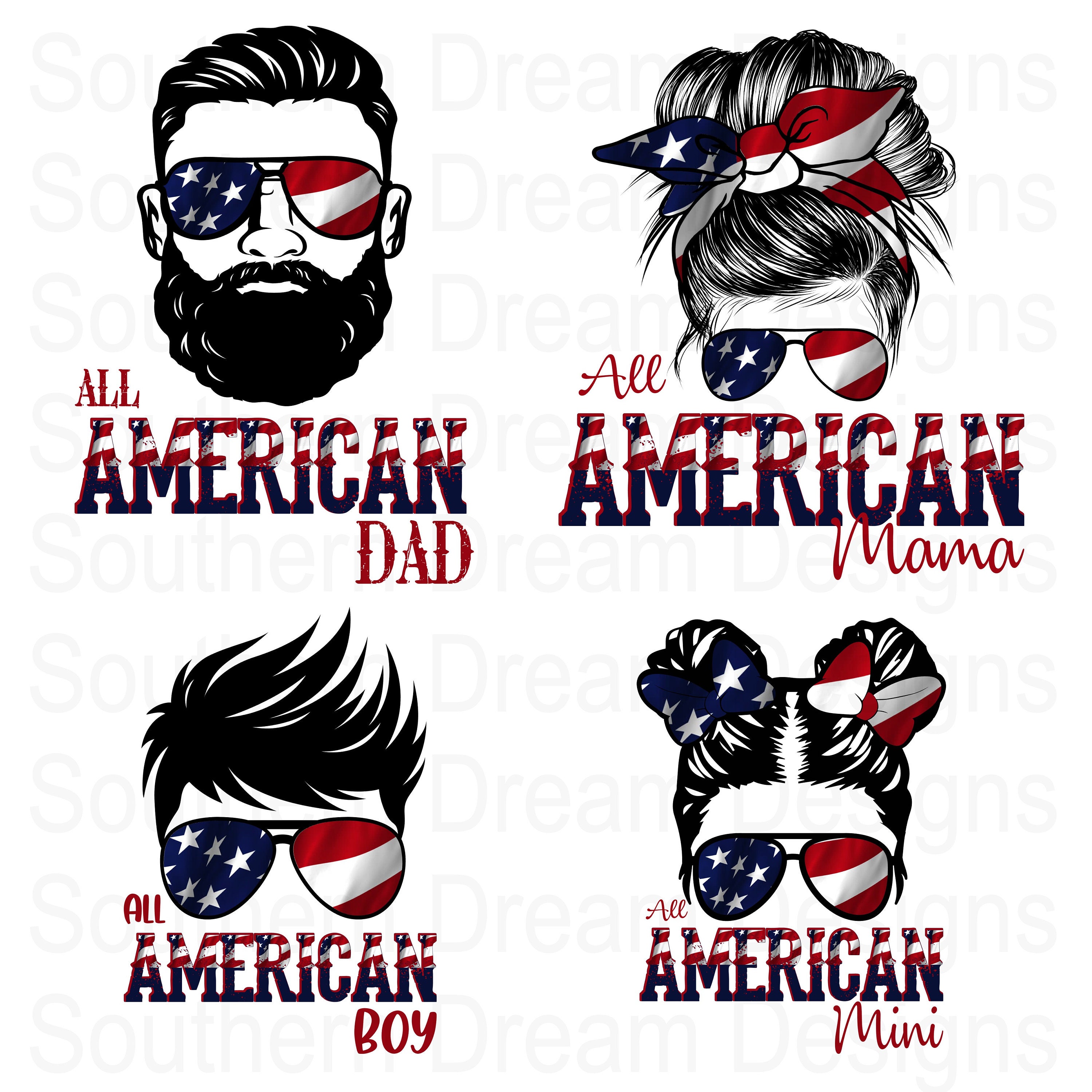 Ready to Press Fourth of July All AMERICAN FAMILY Bundle  Sublimation…