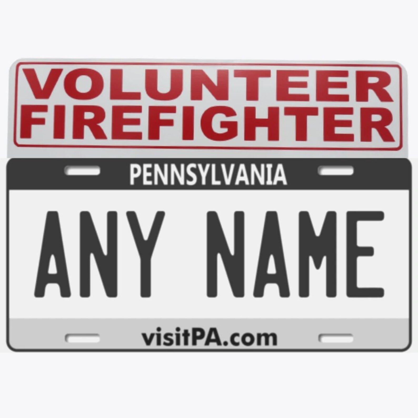 Volunteer Firefighter License Plate Topper Tag Mounted Etsy