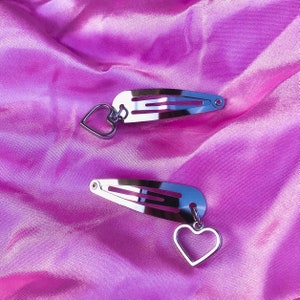 Stainless steel heart hair barrette