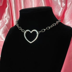 Heart choker necklace stainless steel