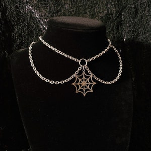 Spider web necklace stainless steel