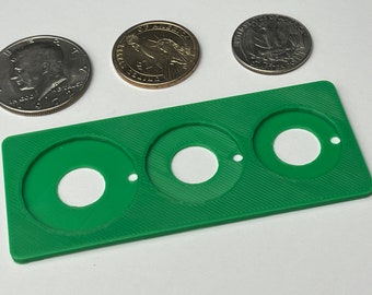 3d Printed Coin centering tool to work with 9pc Punch and Die Set 1/2 inch punch - Dollar / Half Dollar / Quarter coin