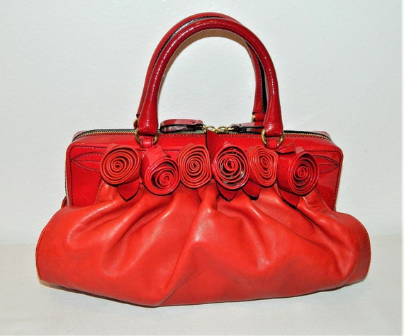 Valentino Vintage Lacca Fleur Leather Satchel