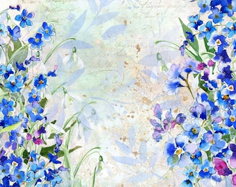Kit diario spazzatura Forget Me Not Digital Art Blue