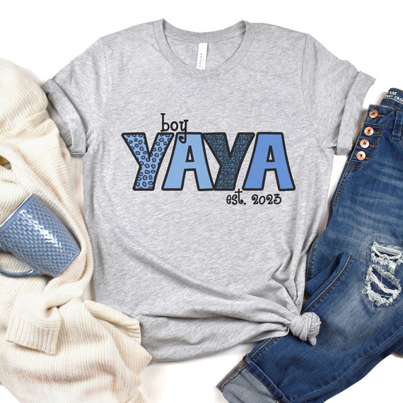 Custom Boy Yaya est. 2023 shirt, Yaya shirt, New Yaya shirt, Pregnancy announcement shirt for Yaya, Yaya shirt for Christmas, New Yaya Gift