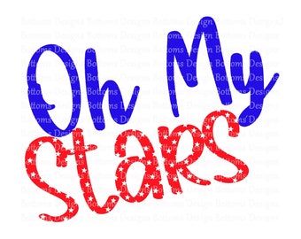 Oh My Stars - Azul blanco rojo - América - Patriótico - EE.UU. - Archivo de sublimación - Descarga instantánea - PNG