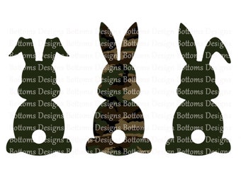 Easter Bunnies - Camo and Green - Sublimation Image - Digital File - PNG