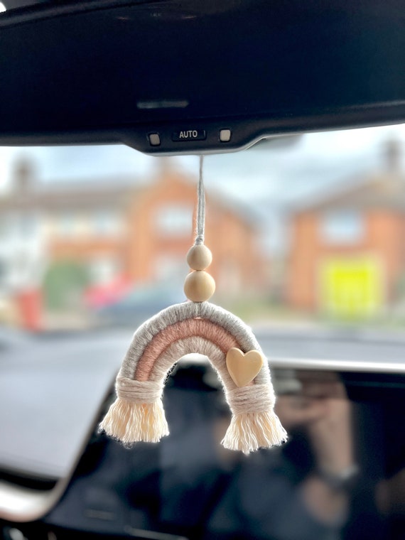 Macrame Rainbow Car Charm Marcame Rainbow Car Accessories Etsy