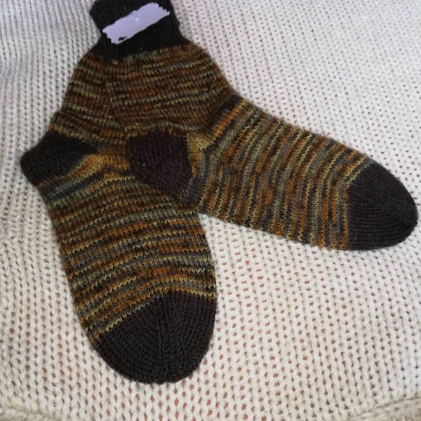 Handgestrickte Socken 1Paar in Gr. 32/33 Fußlänge 21cm für warme Kinderfüße in Gummistiefel oder Winterschuh