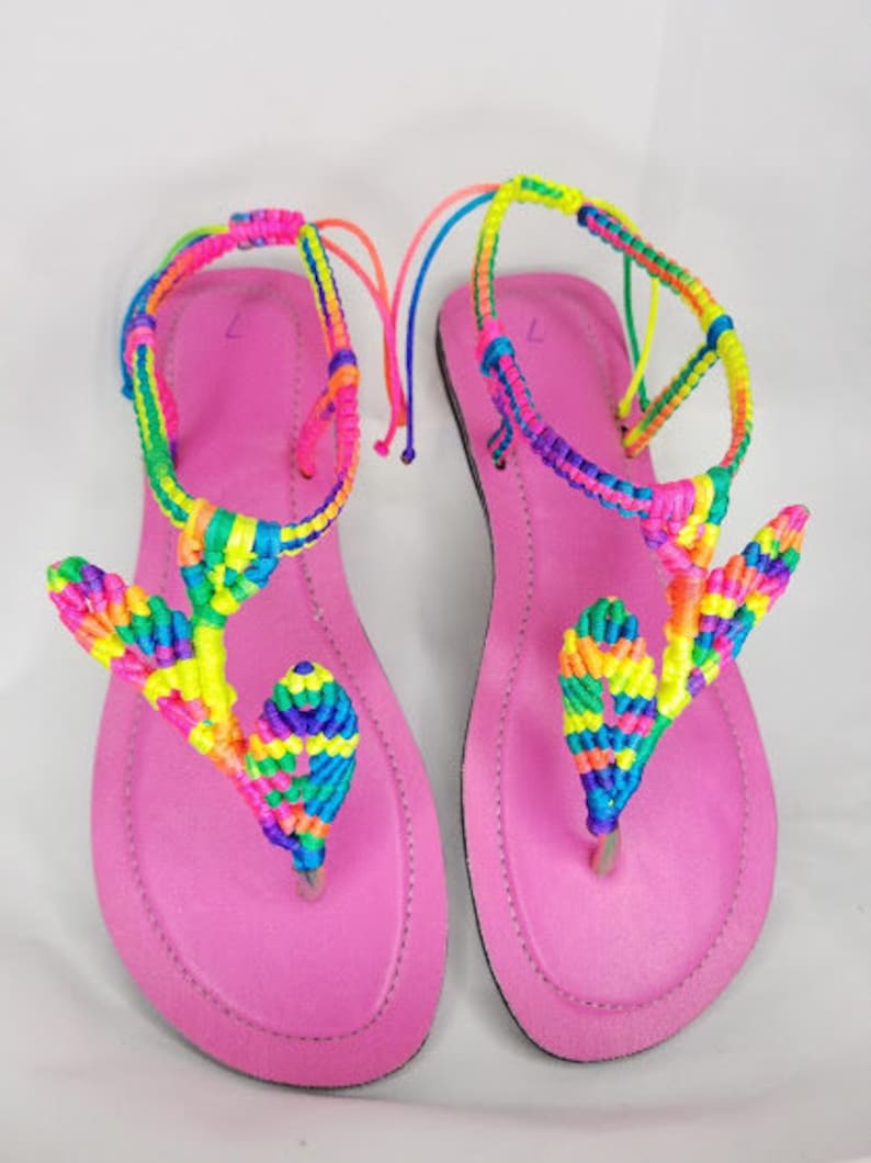 Macramé Leaves Design Sandals Women Summer Sandals Beach - Etsy