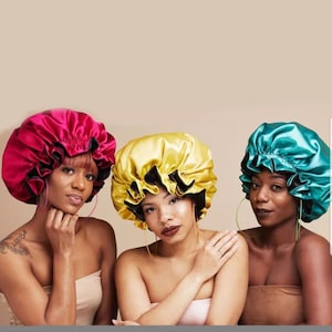 China Wholesale Custom Satin Hair Bonnet Women Double Layer