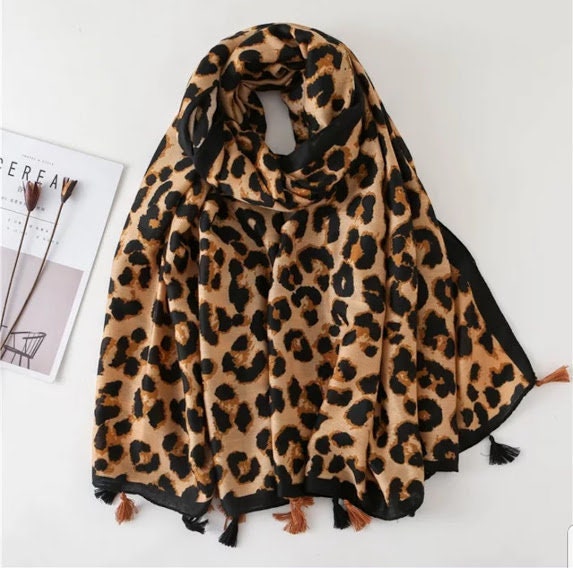 Leopard Tassel Scarf – Hipster Row