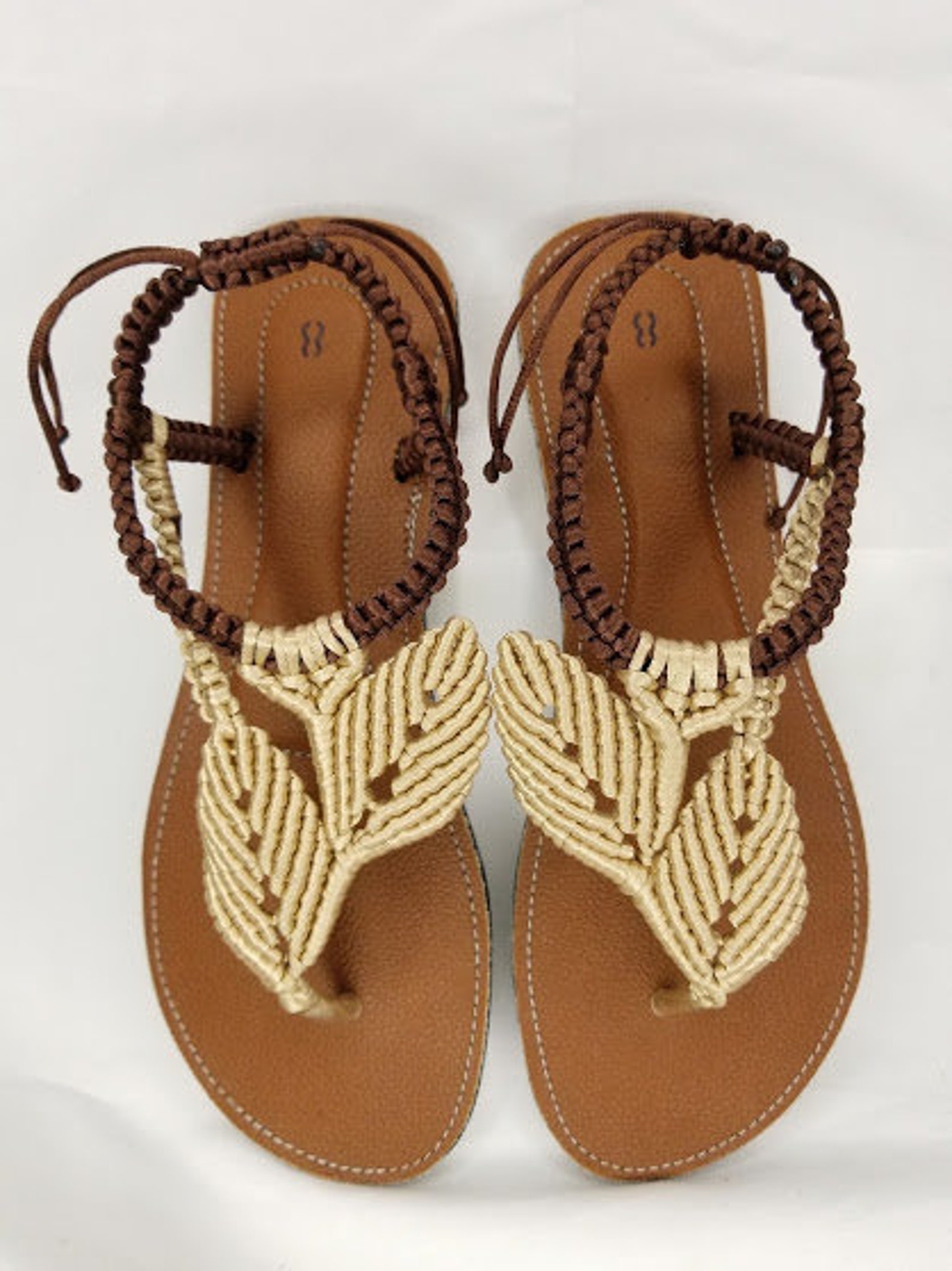 Macramé Leaves Design Sandals Women Summer Sandals Beach - Etsy