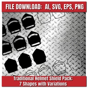 Traditional Fire Helmet Shield Pack