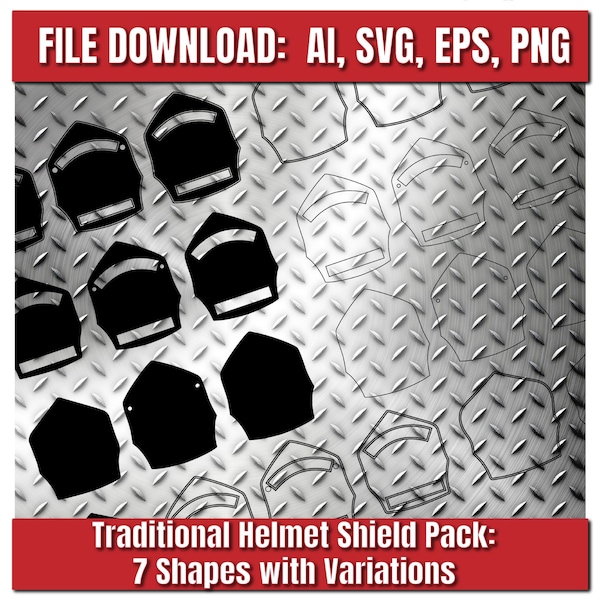 Traditional Fire Helmet Shield Pack