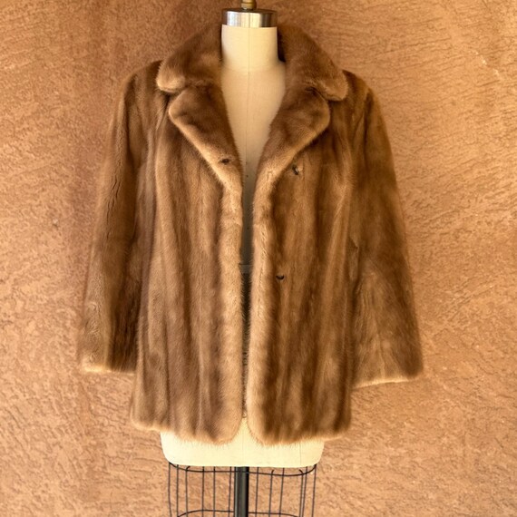 Vintage EMBA American Mink Fur Jacket | 1950s Natural Brown Mink | Autumn Haze | Mid Century Luxury Coat