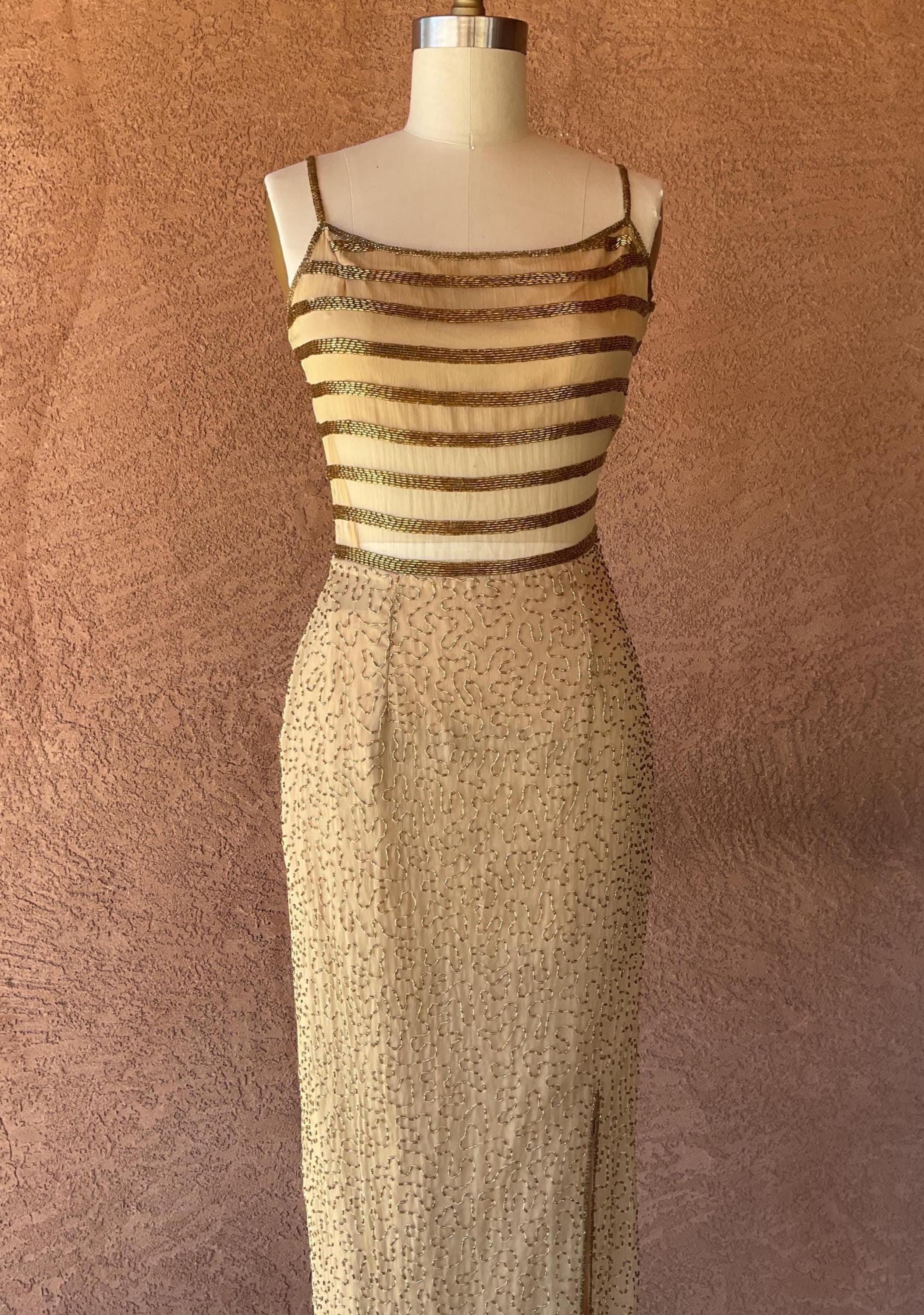 Gold Striped Dress