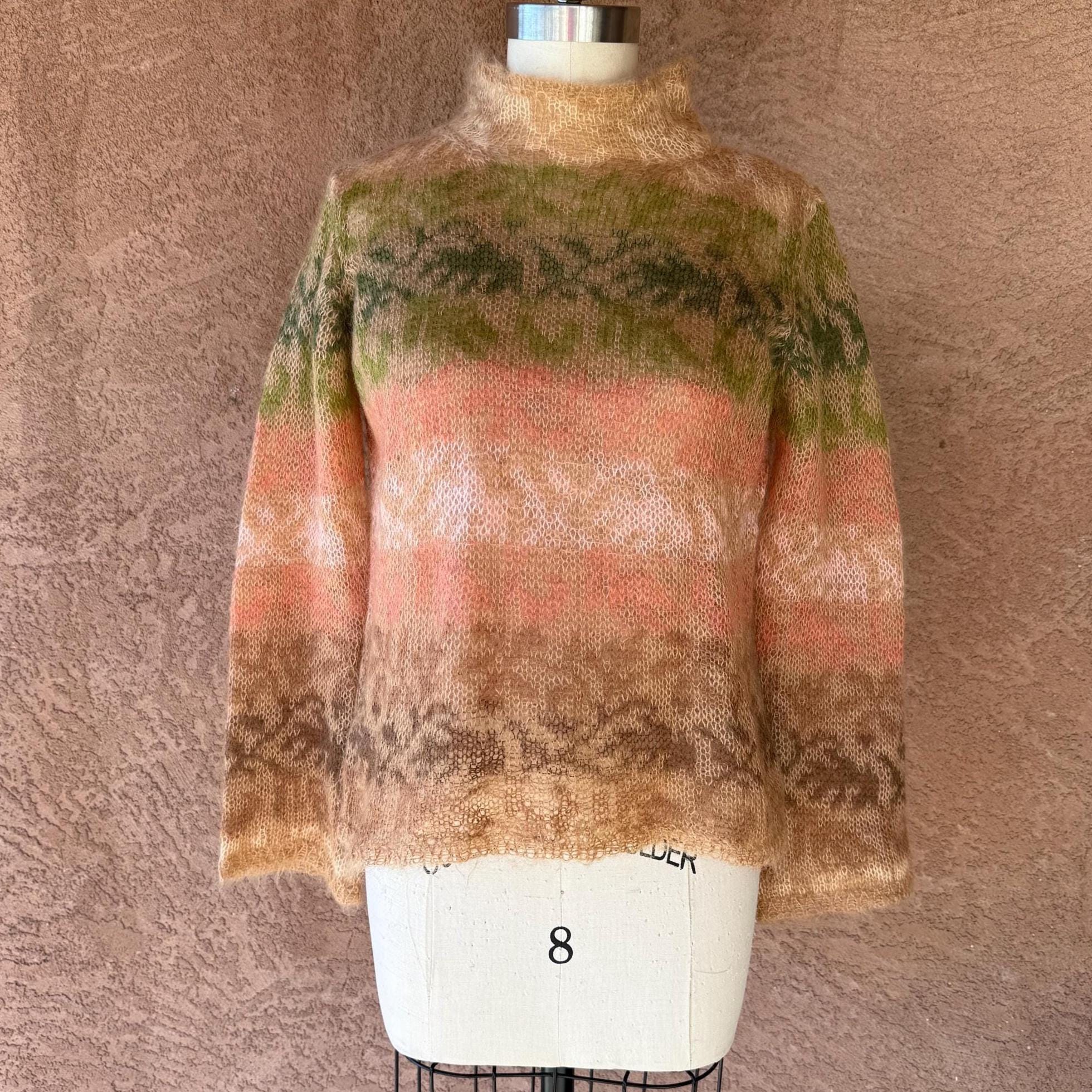 Vintage Brown Mohair Sweater Women - Etsy