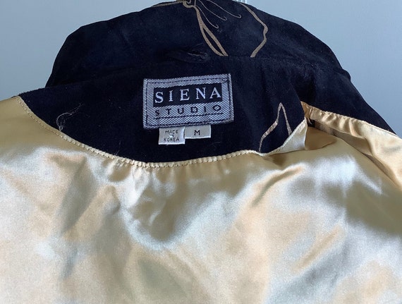 90's Siena Studio Leather Suede Blazer / Gold Hea… - image 5
