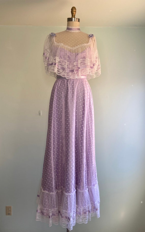 Handmade / Gunne Sax Style / Purple / lilac / lac… - image 2