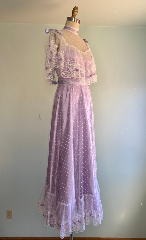 Handmade / Gunne Sax Style / Purple / lilac / lac… - image 4