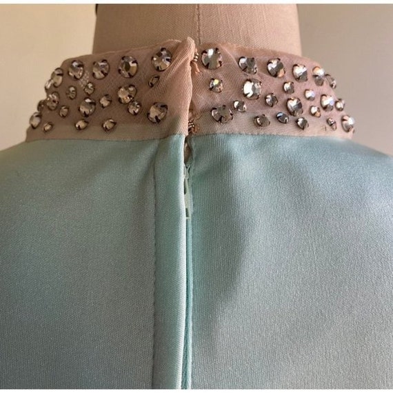 1960s Lillie Rubin pastel blue and rhinestone hig… - image 7