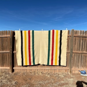 Vintage deken Pendleton Glacier National Park | 100% scheerwol | In de VS gemaakte Twin Camp Lodge-deken