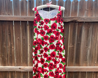 chetta b silk dress Vintage Chetta B Size 8 100% Silk A Line Dress Colorful Belted
