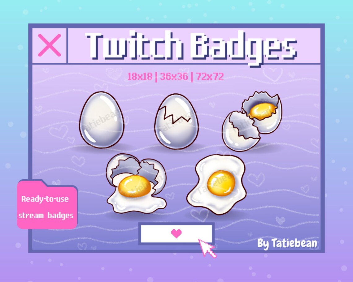 Cute Egg Sub Badges Pack for Twitch Streamers Etsy