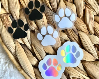 Paw Print Sticker, Dog Stickers, Paw Print Stickers, Dog Paw Stickers, Clear Stickers, Holographic Stickers, Paw Sticker, Dog Sticker