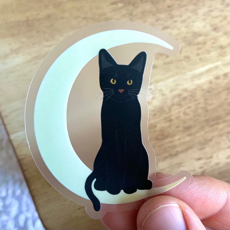 Halloween Stickers, Halloween Sticker, Halloween Vinyl Stickers, Black Cat Sticker, Hydroflask Sticker, Waterproof Sticker, Vinyl Stickers image 2