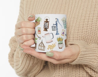 Tasse de jardinage, Tasse de jardin, Tasse à café 11oz, Cadeau pour maman, Cadeaux de cuisine de ferme, Tasse pour enseignant, Cadeaux de Noël, Cadeau pour elle