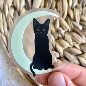 Halloween Stickers, Halloween Sticker, Halloween Vinyl Stickers, Black Cat Sticker, Hydroflask Sticker, Waterproof Sticker, Vinyl Stickers