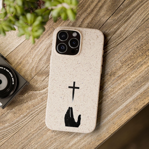Praying Hands and Cross Phone Case | Biodegradable Phone Case