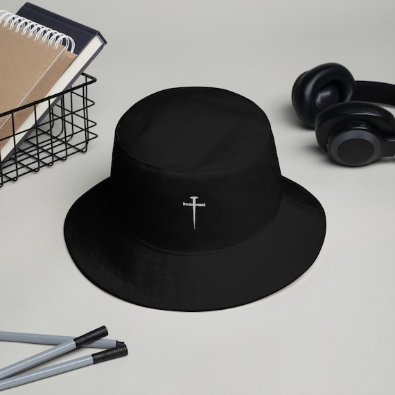 The Nail Cross Bucket Christian Hat | Embroidered Cap | Unisex