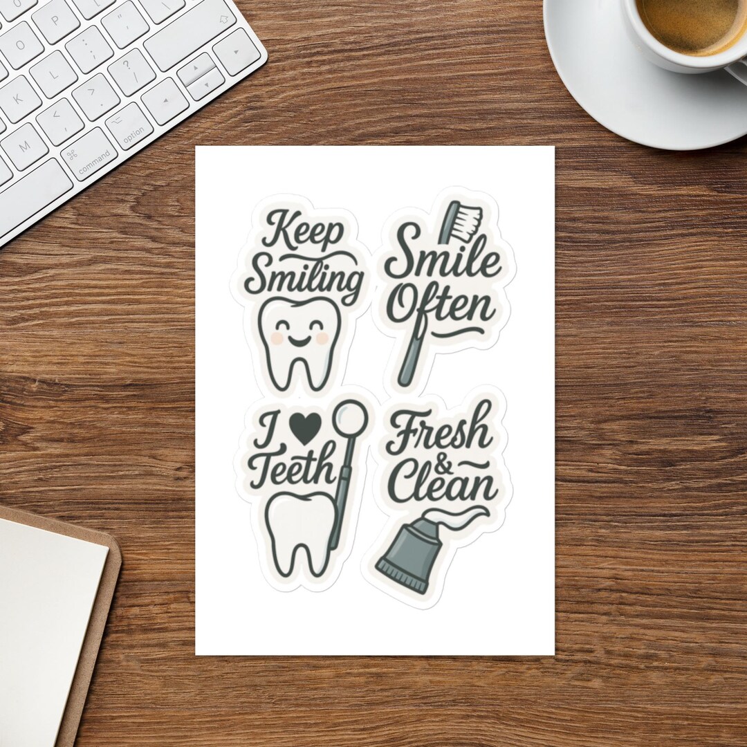 Stickers Răng Dentistry Keep Smiling Sticker Sheet | Multiple Sticker Designs ...