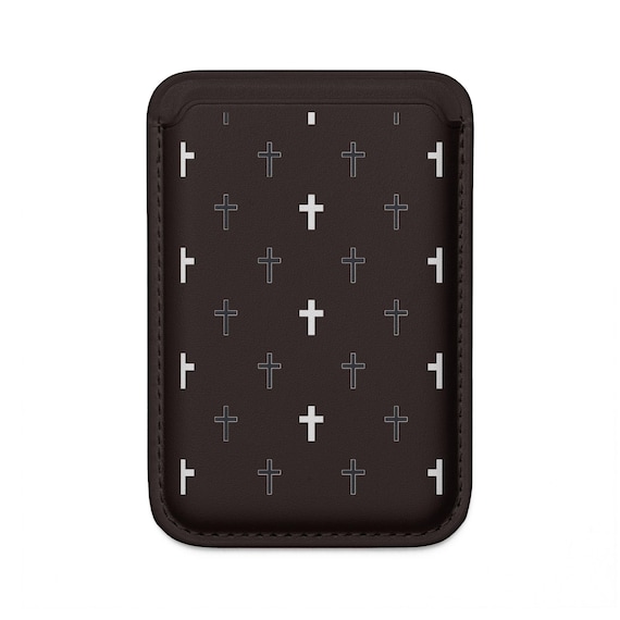 Minimal Cross Pattern Vegan Wallet MagSafe Compatible | Card Sleeve